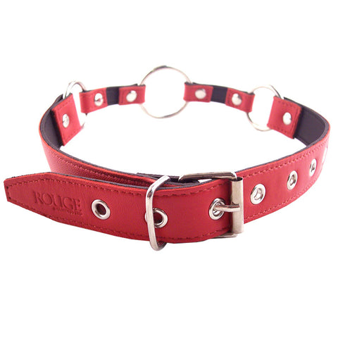 Rouge Garments Red O Ring Leather Gag Adjustable Comfort > Bondage Gear > Gags and Bits