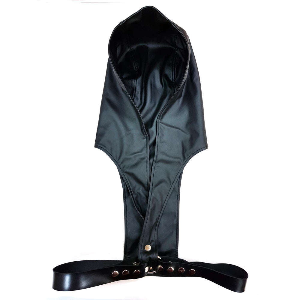 Rouge Leather Harness With Faux Leather Hoodie Intimate > Bondage Gear > Bondage Hoods