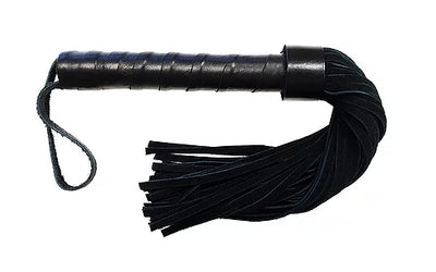 Rouge Suede Flogger with Black Leather Handle 30 Inches Long Whips & Paddles