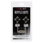 Nipple Grips 4-Point Nipple Press with Bells – Adjustable Nipple Clamp Silver > Sex Toys > Nipple Clamps
