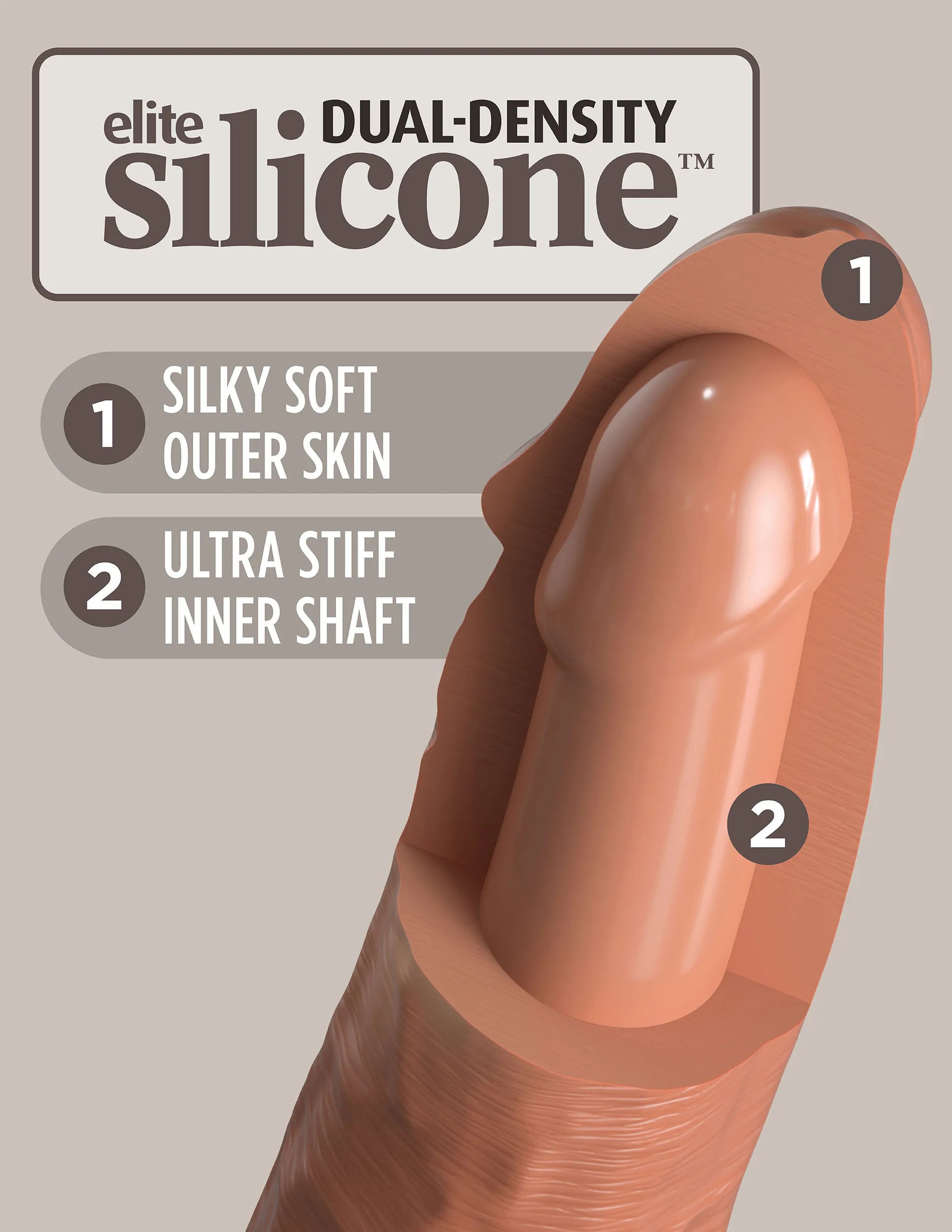 Pipedream King Cock Elite 8 Inch Dual Density Vibrating Silicone Cock > Vibrators > Realistic Vibrators