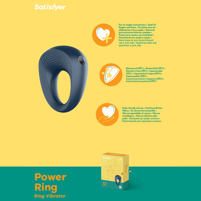 Satisfyer Ring 2 Power – Silicone Vibrating Cock Ring with 10 Vibration Programs Blue > Cock Ring > Vibrating