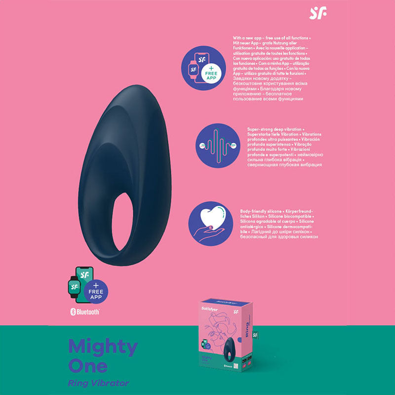 Satisfyer Mighty One Silicone Cock Ring – Comfort-Fit Couples Ring > Cock Ring > Vibrating