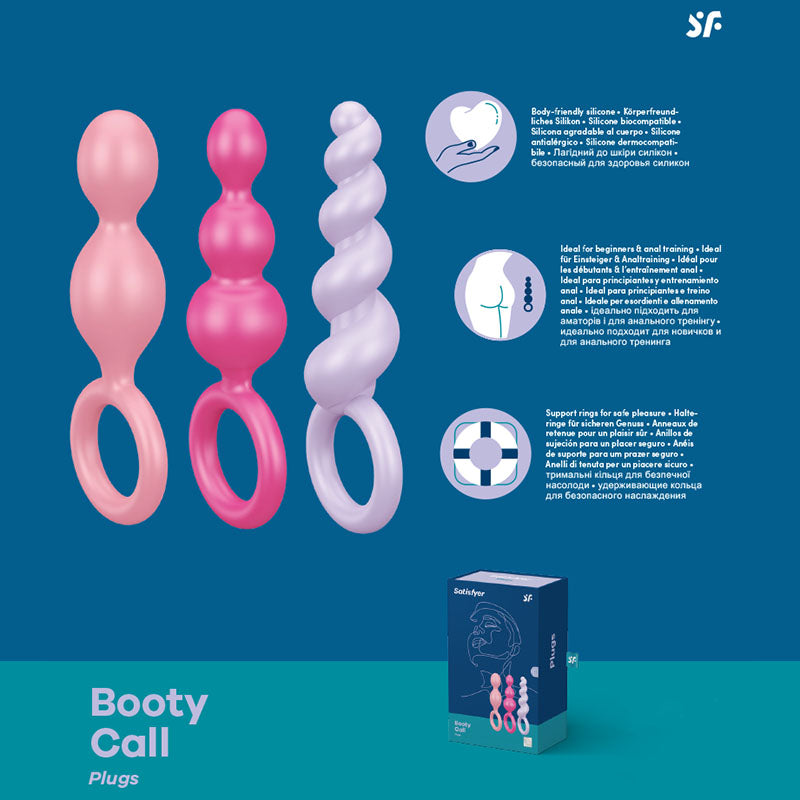 Satisfyer Booty Call Set of 3 Flexible 5.5 Inch Anal Plugs Multi > Anal Range > Anal Beads
