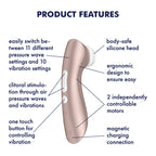 Satisfyer Pro 2+ Clitoral Stimulator Rechargeable Touch-Free 164mm USB Device > Sex Toys For Ladies > Air Pulsation