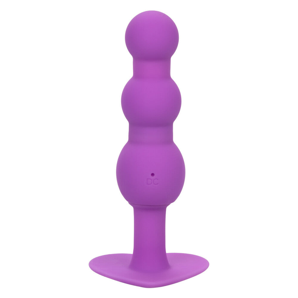 First Time Vibraing Beaded Probe Purple Butt Plugs