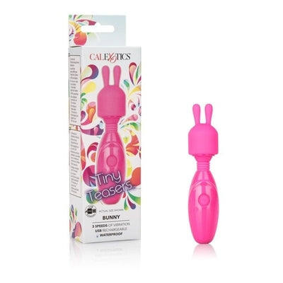 Tiny Teasers Bunny Vibrator Rechargeable Mini Travel Wand Vibrator Pink > Sex Toys For Ladies > Clitoral Vibrators and Stimulators