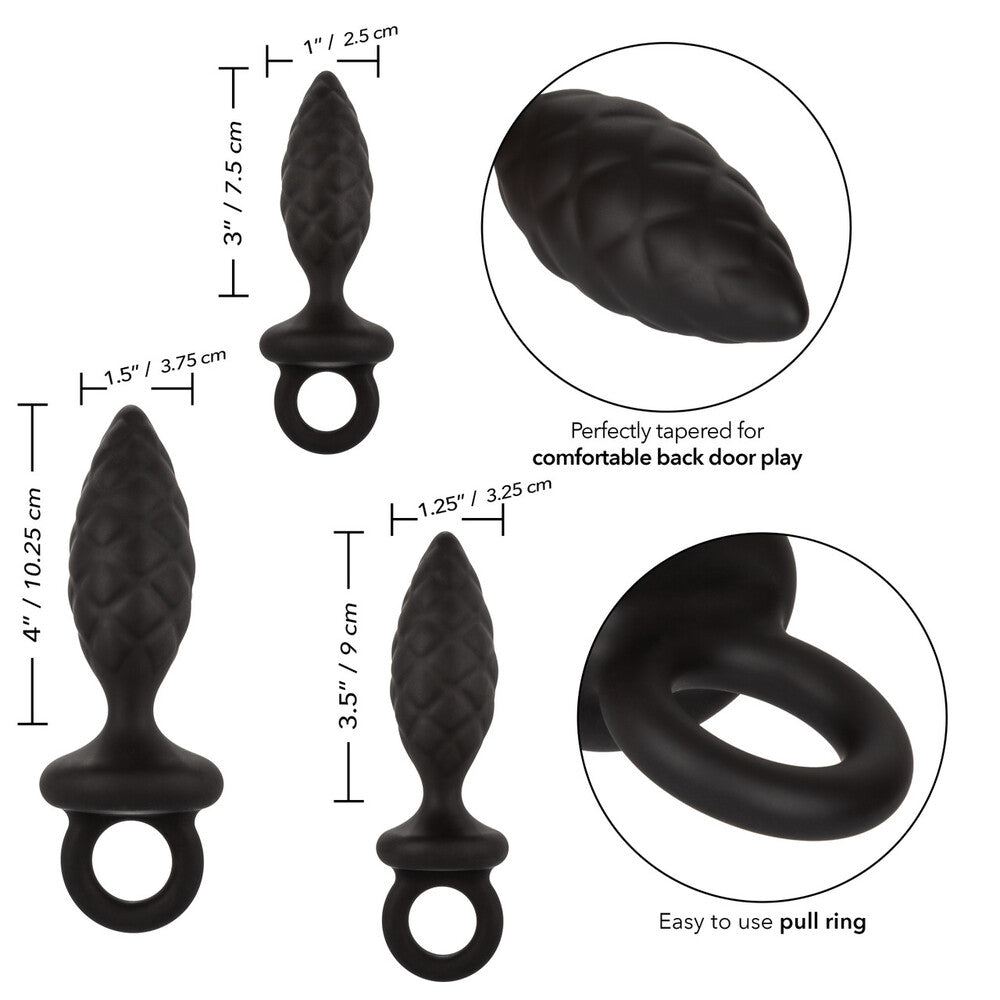 Silicone Anal Probe Kit – 3 Piece Graduated Anal Plug Set Secondary image
