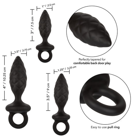 3 Piece Silicone Anal Probe Kit > Anal Range > Butt Plug Kits