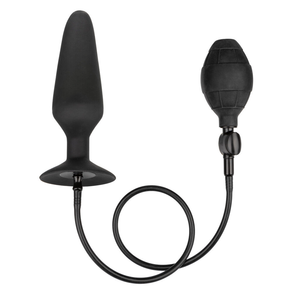CalExotics Xl Silicone Inflatable Anal Butt Plug With Bulb Black Butt Plugs