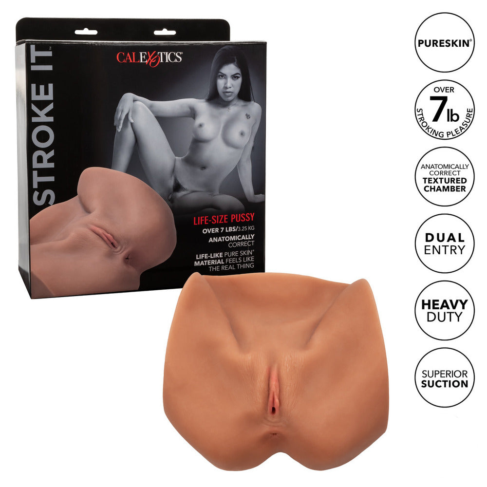 Stroke It Life Size Realistic Pussy Masturbator Brown Assturbators