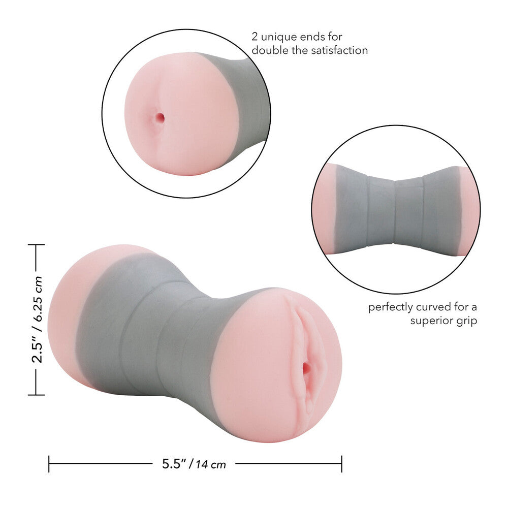 Travel Dual End Masturbator Pussy And Ass 5.5 Inch Sleeve Strokers - Manual