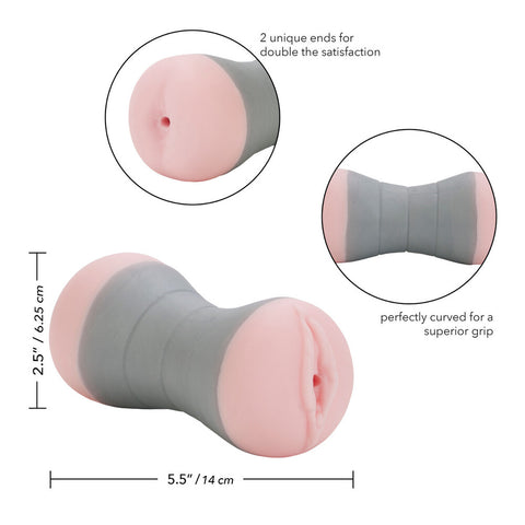 Travel Dual End Masturbator Pussy And Ass 5.5 Inch Sleeve Strokers - Manual
