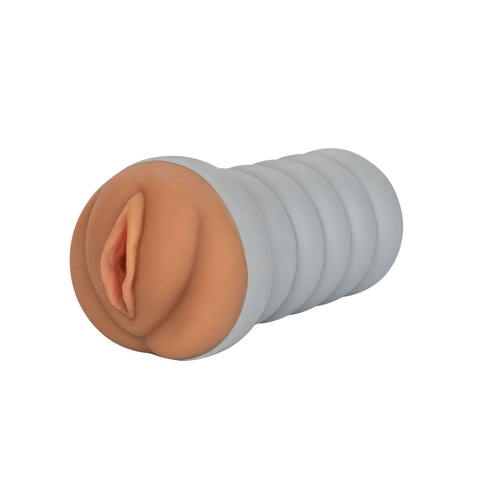 Gripper Ribbed Tight Pussy Brown Masturbator Brown Strokers - Manual