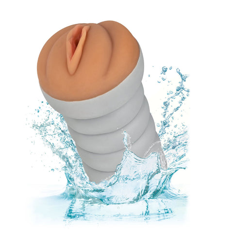 Gripper Ribbed Tight Pussy Brown Masturbator Strokers - Manual