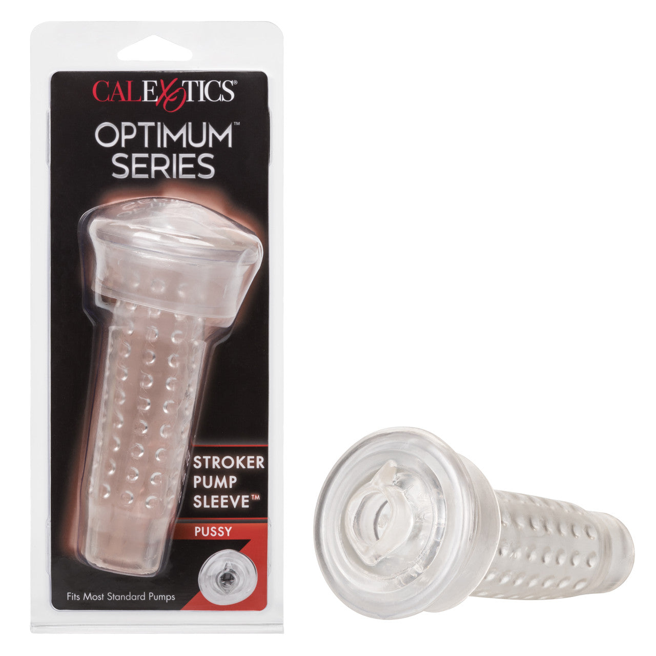 Optimum Series Realistic Stroker Pump Sleeve Pussy 6 Inch Clear Strokers - Manual