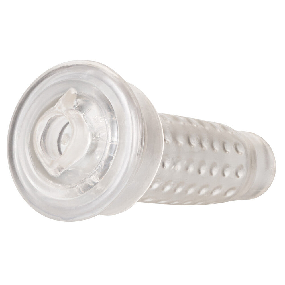 Optimum Series Realistic Stroker Pump Sleeve Pussy 6 Inch Clear Strokers - Manual