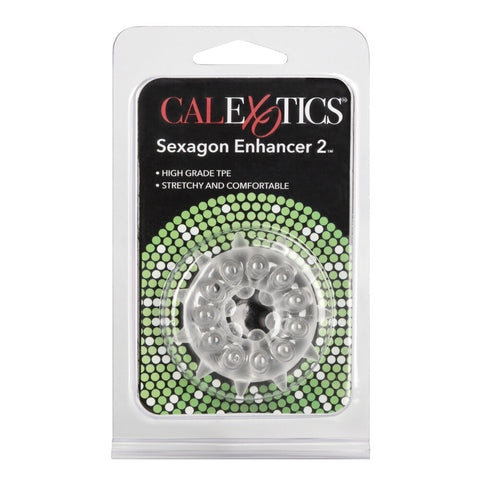 Sexagon Enhancer 2 Clear Stretch Cock Ring For Adult Men > Sex Toys For Men > Love Rings