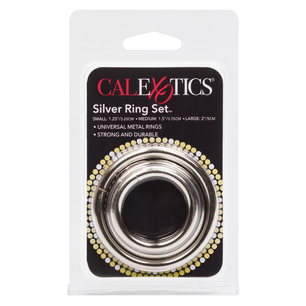 3 Piece Silver Ring Set COCK RING Set