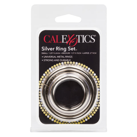 3 Piece Silver Ring Set COCK RING Set