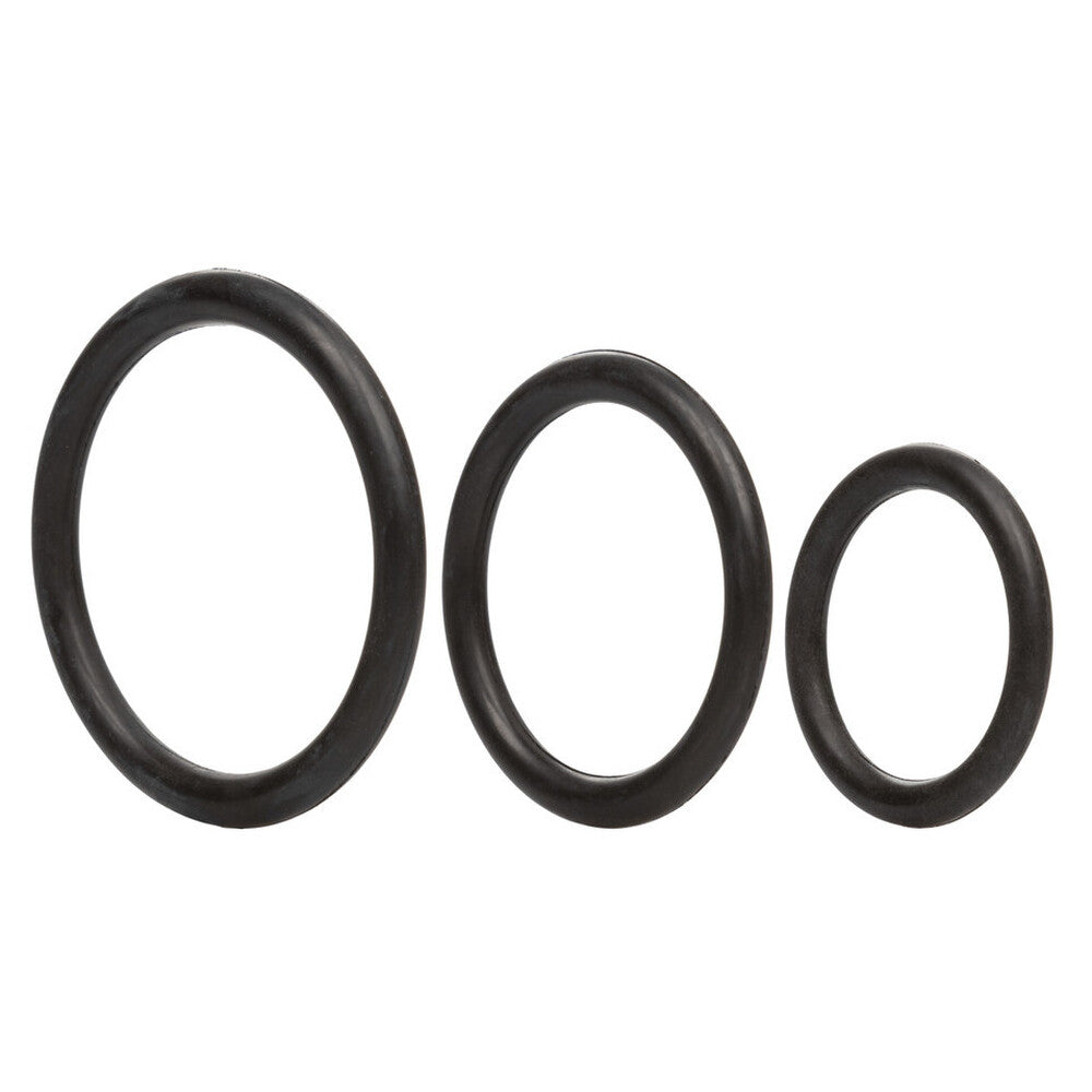 3 Piece Rubber Ring Set Black COCK RING Set