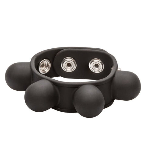 Weighted Ball Stretcher Cock Ring Silicone Comfort Fit Black Ball Stretcher