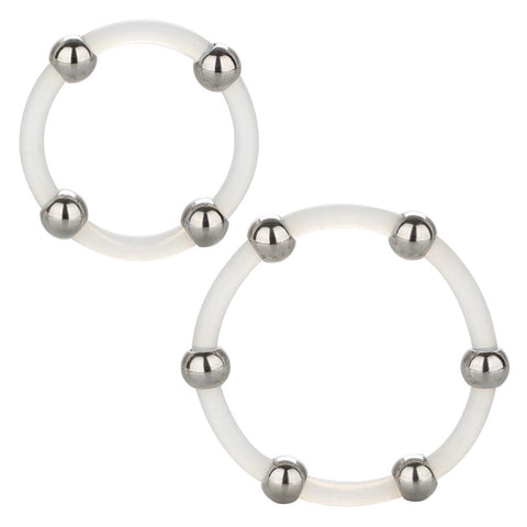 Steel Beaded Silicone Ring Set Default Title COCK RING Set