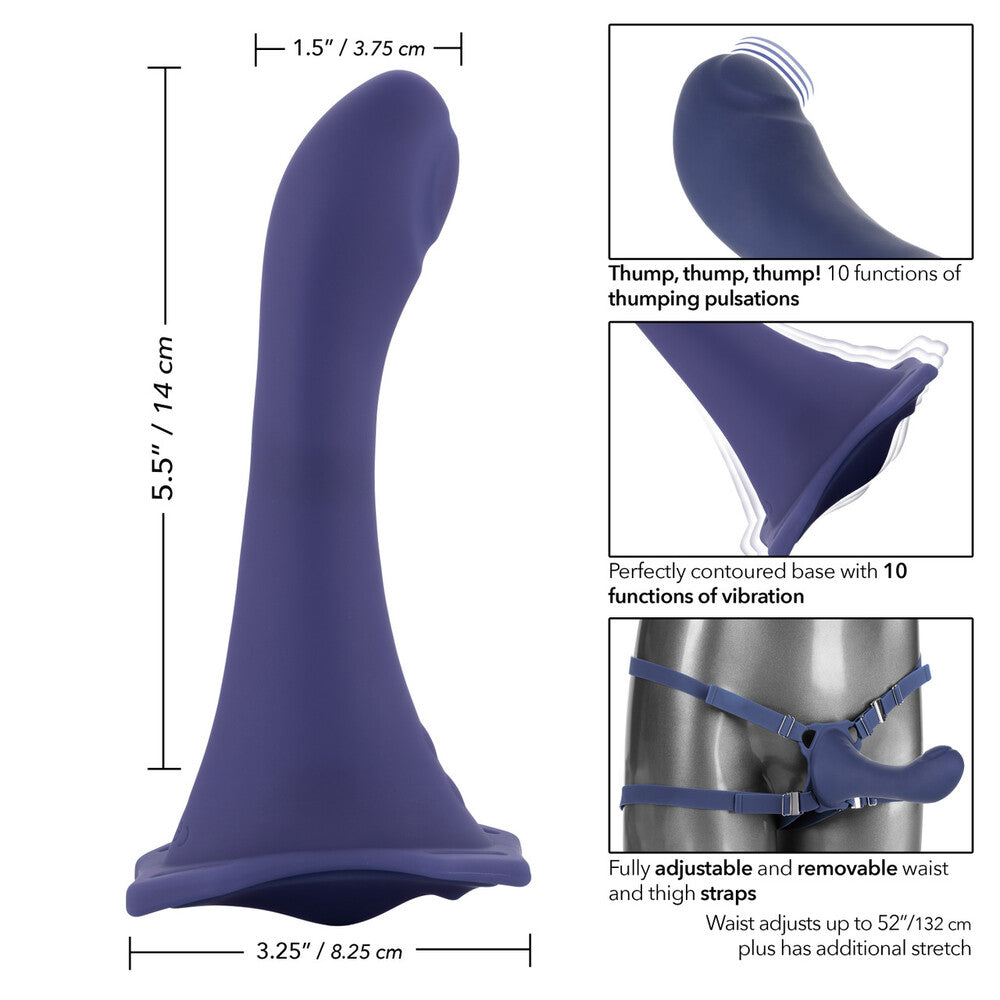 Her Royal Harness Me2 Thumper Strap On With Rechargeable Vibe > Realistic Dildos and Vibes > Strap on Dildo