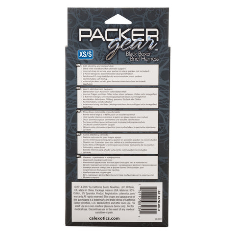 Packer Gear Boxer Harness Black Xtra Small to Small Bodyforms