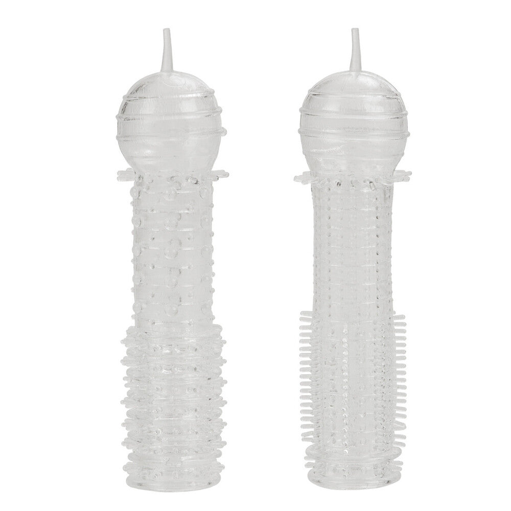 Senso Silicone Penis Sleeves 2 Pack Clear Flexible Stretch Clear SLEEVES