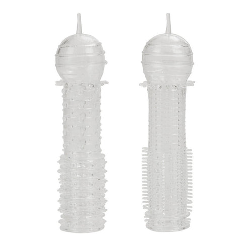 Senso Silicone Penis Sleeves 2 Pack Clear Flexible Stretch Clear SLEEVES