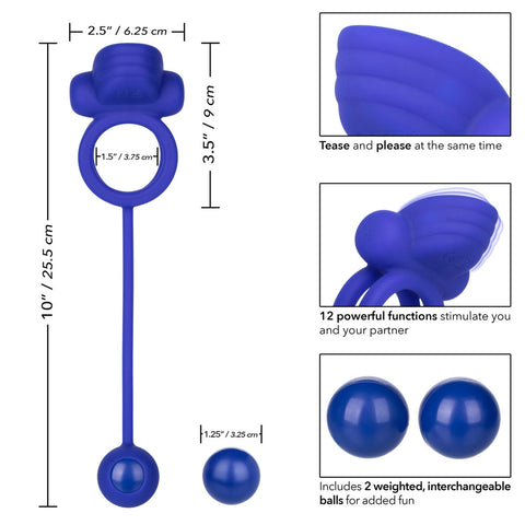 Rechargeable Dual Rocking Rim Enhancer Silicone Cock Ring > Sex Toys For Men > Love Ring Vibrators
