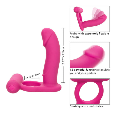 Silicone Rechargeable Double Diver Stimulator Cock Rings Vibrating
