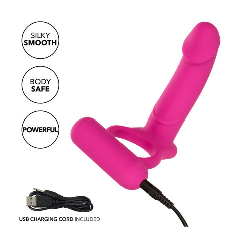 Silicone Rechargeable Double Diver Stimulator Cock Rings Vibrating