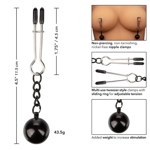 Weighted Tweezer Nipple Clamps – Fully Adjustable Nipple Grips for Precise Pressure Control > Sex Toys > Nipple Clamps