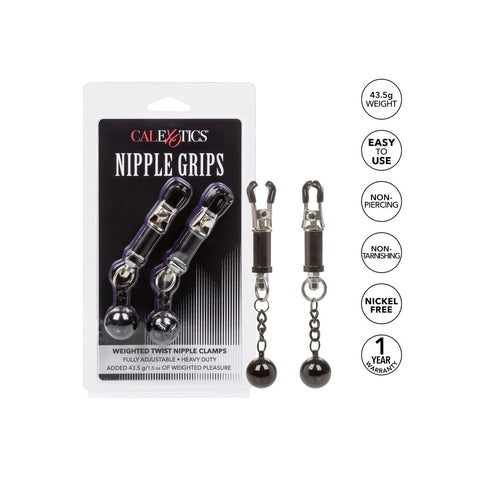 Nipple Grips Weighted Twist Nipple Clamps > Clothes > Body Jewellery