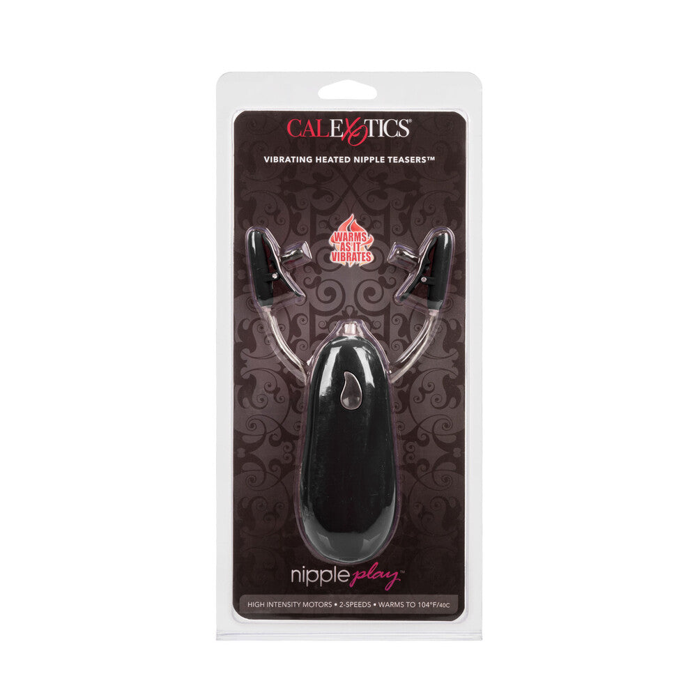 Heated Vibrating Nipple Teasers For Couples Black Silicone Nipple Stimulators