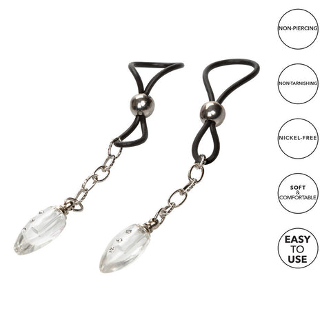 Nipple Play NonPiercing Nipple Jewellery Crystal Teardrop Nipple Clips