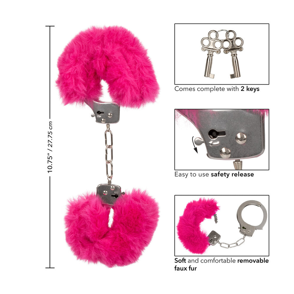 Ultra Fluffy Pink Furry Handcuffs For Couples Bondage > Bondage Gear > Restraints