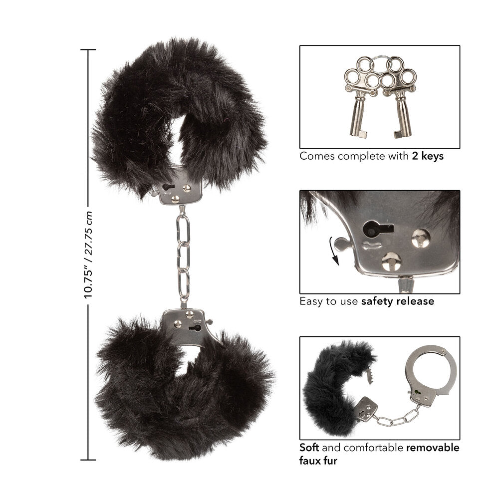 Ultra Fluffy Black Furry Bondage Cuffs For Couples Play > Bondage Gear > Restraints