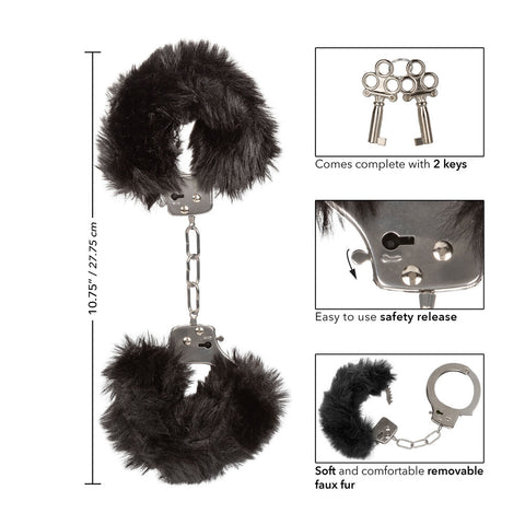 Ultra Fluffy Black Furry Bondage Cuffs For Couples Play > Bondage Gear > Restraints