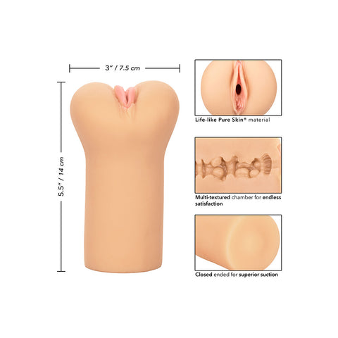 Boundless Flesh Pink Vulva Masturbator Realistic Ultra Soft Strokers - Manual
