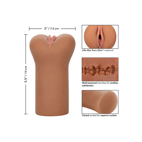 Boundless Vulva Masturbator Flesh Brown Strokers - Manual