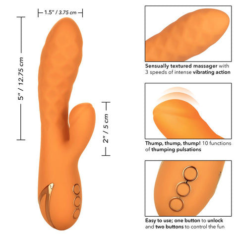 Rechargeable Newport Beach Babe Textured Sleek Vibrator VIBRATORS-RABBIT