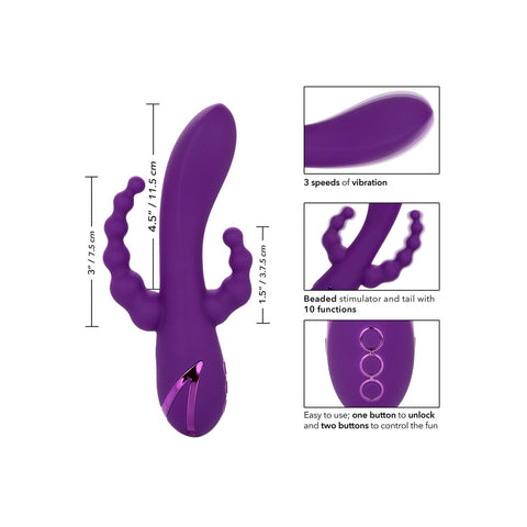 California Dreaming Long Beach Bootylicious Vibrator VIBRATORS-RABBIT-MULTI