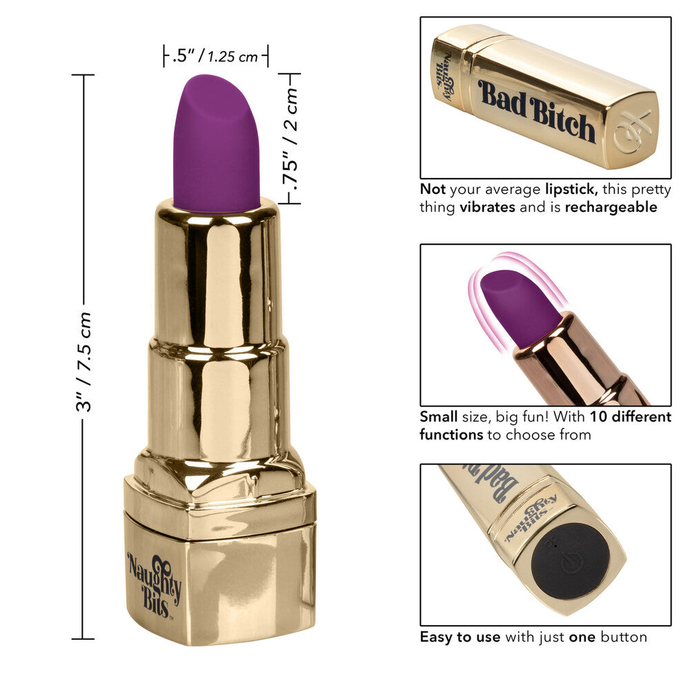 Naughty Bits Bad Bitch Rechargeable Lipstick Vibrator BULLETS