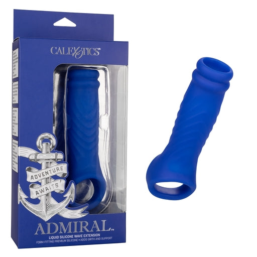 Admiral Wave Extension – Silicone Sleeve Extension 4 Inches Blue > Sex Toys For Men > Penis Sleeves