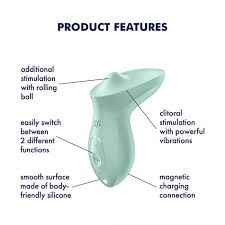 Satisfyer Exciterrr Mint Lay-On Vibrator – Silicone with Rolling Stimulating Ball and Vibration > Vibrators > Vibrating Pads