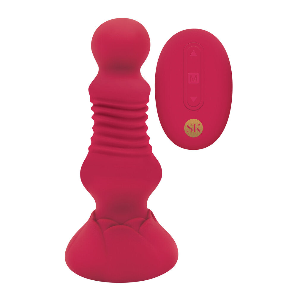 Secret Kisses Remote Thrusting Rosebud Silicone Butt Plug Default Title > Anal Range > Vibrating Buttplug