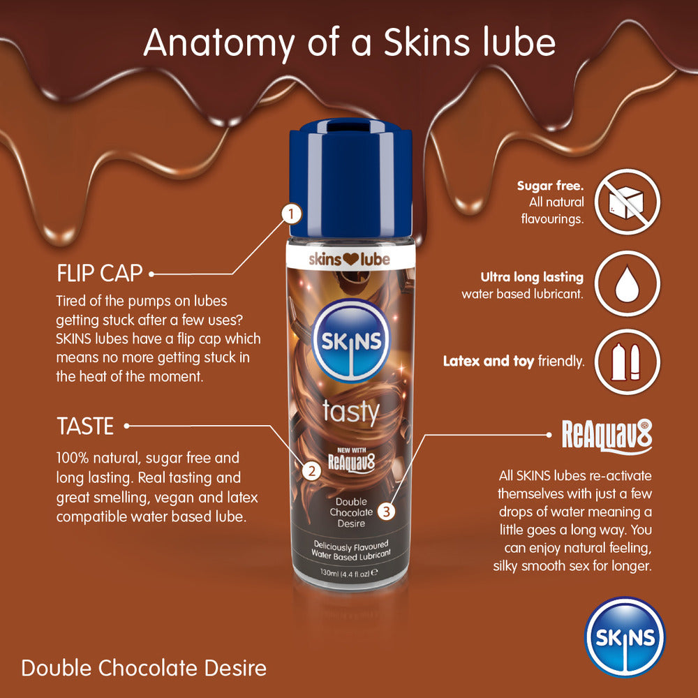 Skins Double Chocolate Desire (130ml) – Water-Based Lubricant > Relaxation Zone > Flavoured Lubricants and Oils